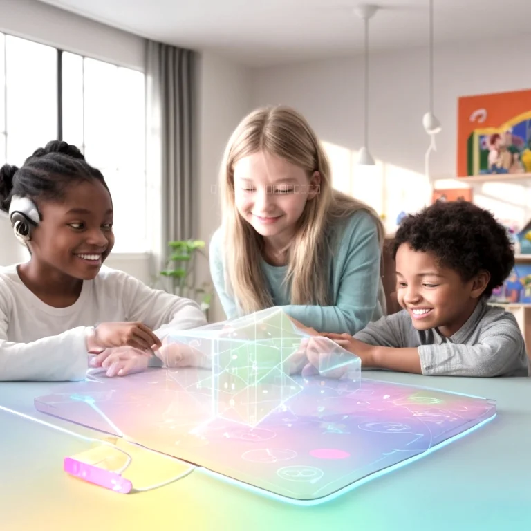 Enfant utilisant tablette éducative